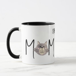 Cute Grey Cat's Mother Named Black Mothers Day  マグカップ