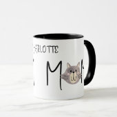 Cute Grey Cat's Mother Named Black Mothers Day マグカップ (正面右)