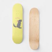 Cute grey chinchilla cartoon illustration  スケートボード (正面)