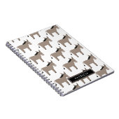 Cute Grey Donkey Pattern Personalized ノートブック (右側)