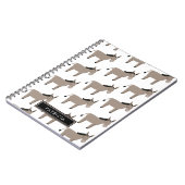 Cute Grey Donkey Pattern Personalized ノートブック (左側)