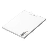 Cute Grey Rabbit Bunny Sketch Personalized ノートパッド (回転)