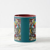 Cute Grey Tabby Stained Glass マグカップ (中央)