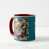 Cute Grey Tabby Stained Glass マグカップ (正面左)