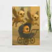 Cute Griffins & Baby Cyclops Mythology Fantasy Art カード (正面)
