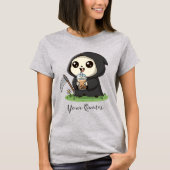 Cute Grim Reaper Drinking Boba Tea Tシャツ (正面)