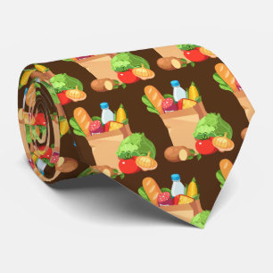 Cute grocery tiled pattern food ネクタイ