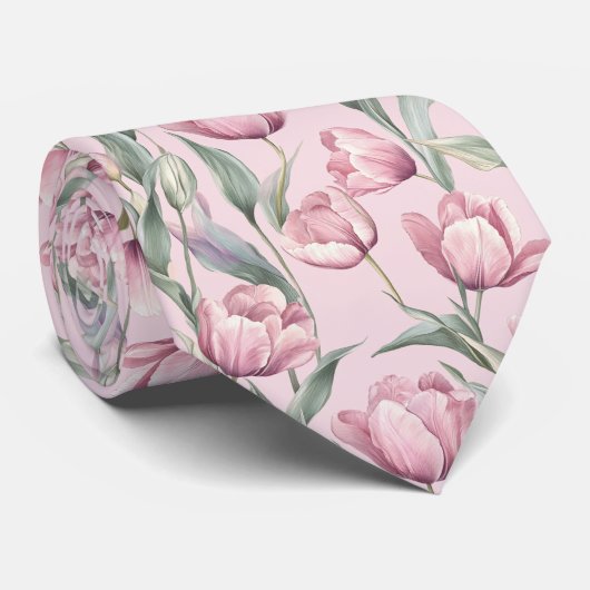 Cute Groomsmen Tulip Flower ネクタイ (ロール)