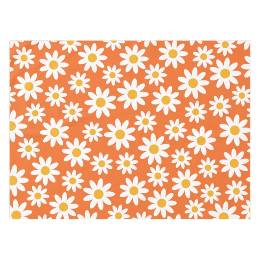 Cute Groovy Daisy Tablecloth テーブルクロス (正面(横))