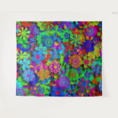 Cute Groovy Flowers Garden タペストリー (正面(横))