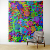 Cute Groovy Flowers Garden タペストリー (インサイチュ)