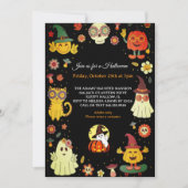 Cute Groovy Halloween Party Invitation 招待状 (正面)