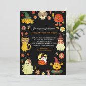 Cute Groovy Halloween Party Invitation 招待状 (スタンド正面)