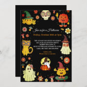Cute Groovy Halloween Party Invitation 招待状 (正面/裏面)