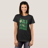 Cute Groovy One Lucky Daddy Retro St Patrick's Day Tシャツ (正面フル)