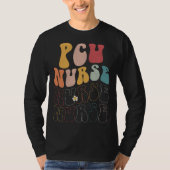 Cute Groovy PCU Nurse RN ICU ER Pediatric Tシャツ (正面)