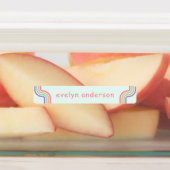 Cute Groovy Retro Colorful Custom Name Waterproof ラベル (貼付)