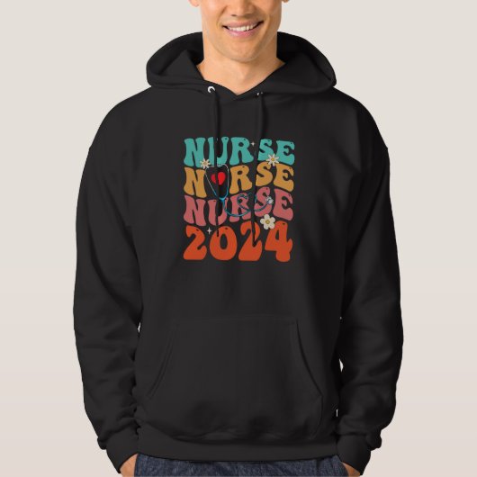 Cute Groovy Stethoscope Nurse Life Nursing Nurse W パーカ (正面)