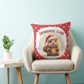 Cute Groundhog Claus Funny Groundhog Christmas クッション (椅子)