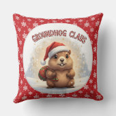 Cute Groundhog Claus Funny Groundhog Christmas クッション (裏面)