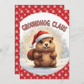 Cute Groundhog Claus Funny Groundhog Christmas シーズンカード (正面/裏面)