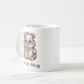 Cute Groundhog Reading a Book Custom コーヒーマグカップ (正面左)