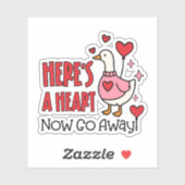 Cute Grumpy Goose Funny Heart Balloon シール (シート)