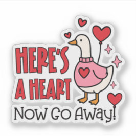 Cute Grumpy Goose Funny Heart Balloon シール