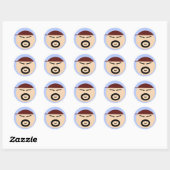 Cute Grumpy Man Circle Sticker ラウンドシール (シート)