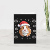 Cute Guinea G Wearing Santa Hat Christmas  カード (正面)