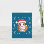 Cute Guinea G Wearing Santa Hat Christmas Premium  カード (正面)