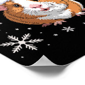 Cute Guinea G Wearing Santa Hat Christmas Premium ポスター (角)