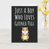 Cute Guinea Pig Cards For Baby Boys Kids Pet Lover カード (黄色い花)