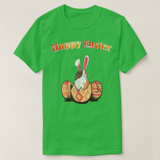 Cute Guinea Pig Easter Bunny Eggs Costume Easter D Tシャツ (デザイン正面)