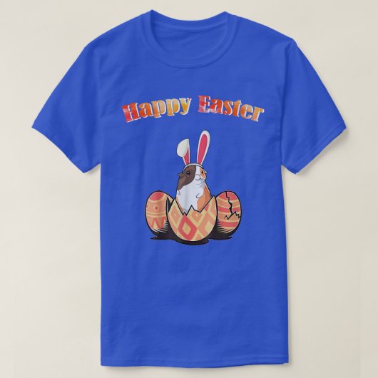 Cute Guinea Pig Easter Bunny Eggs Costume Easter D Tシャツ (デザイン正面)