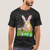 Cute Guinea Pig Easter Day Bunny Egg Mens Kids Tシャツ (正面)