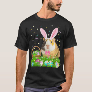 Cute Guinea Pig Easter Day Bunny Egg  Mens Kids Tシャツ