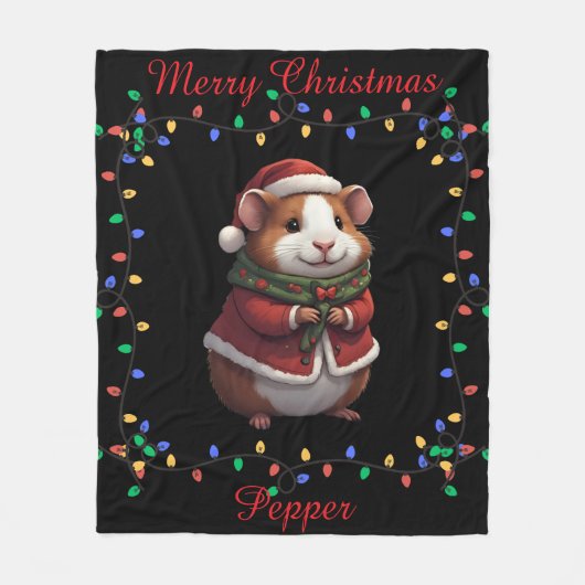 Cute Guinea Pig Fleece Blanket フリースブランケット (正面)
