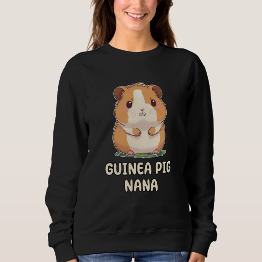 Cute Guinea Pig Grandma Grandmother Nana スウェットシャツ (正面)