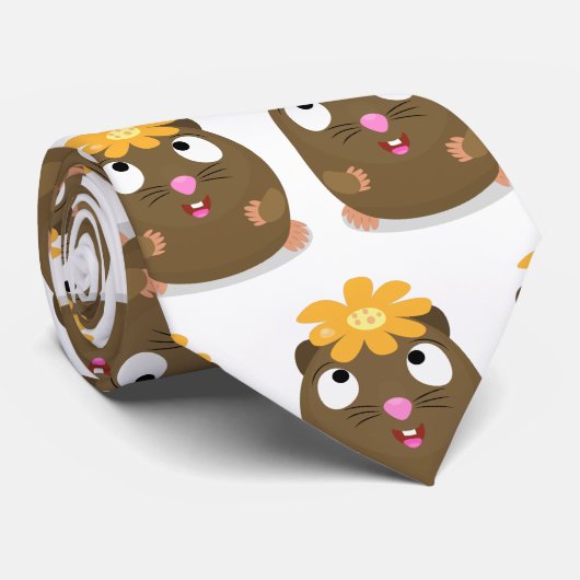Cute guinea pig happy cartoon illustration ネクタイ (ロール)