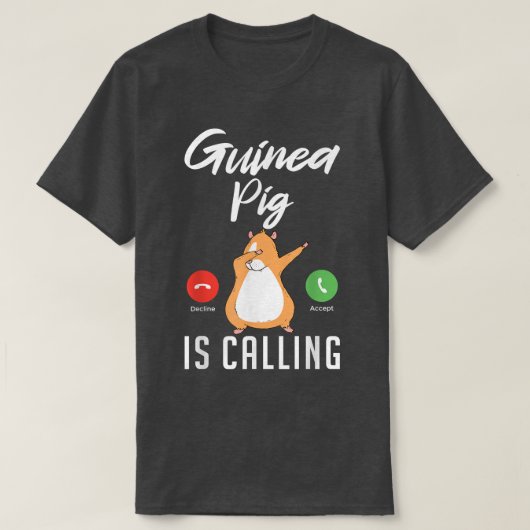 Cute Guinea Pig is Calling Tシャツ (デザイン正面)