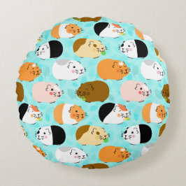 Cute Guinea Pig Pattern ラウンドクッション