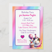 Cute Guinea Pig Themed Girl's Birthday Party 招待状 (裏面)