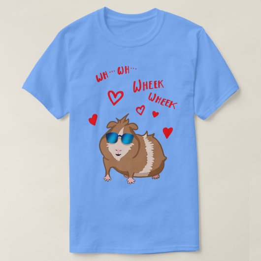 Cute guinea pig with Sunglasses Wheek Wheek gift Tシャツ (デザイン正面)