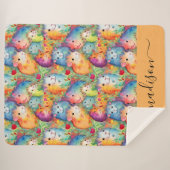 Cute guinea pigs pattern script name シェルパブランケット (正面(横))