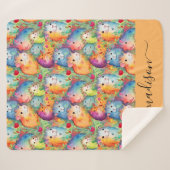 Cute guinea pigs pattern script name シェルパブランケット (正面(横))