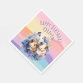 Cute Guinea Pigs Pet Animals Happy Birthday スタンダードランチョンナプキン (角)