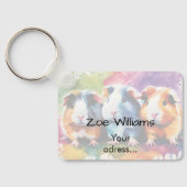 Cute guinea pigs with splashes of color, custom キーホルダー (裏面)