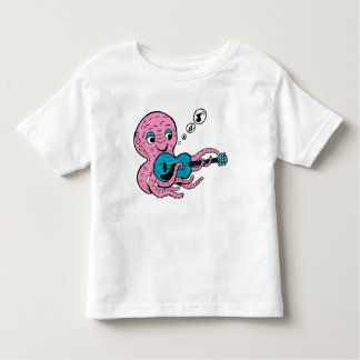 Cute Guitar Player Octopus トドラーTシャツ