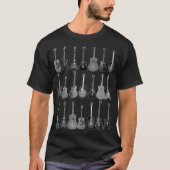 Cute Guitar Rock N Roll Musical Instruments Tシャツ (正面)